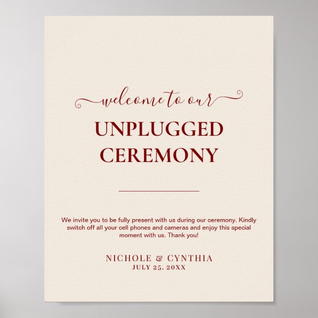 Modern Terracotta Burnt Orange Boho Wedding Poster (Front)