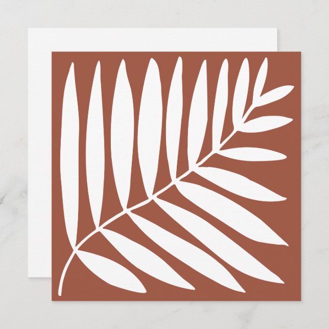 Modern Terracotta Burnt Orange Botanical Plant  Save The Date (Front/Back)