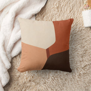 Modern Terracotta Cream Minimal Geometric Throw Pi Pillow
