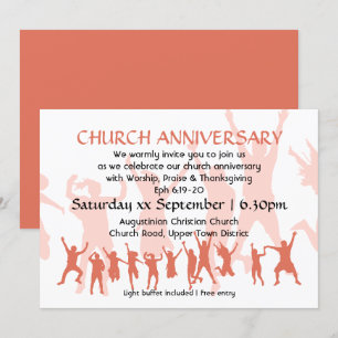 Modern Terracotta Custom CHURCH ANNIVERSARY Invitation