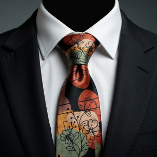 Modern Terracotta Dark Style Tie