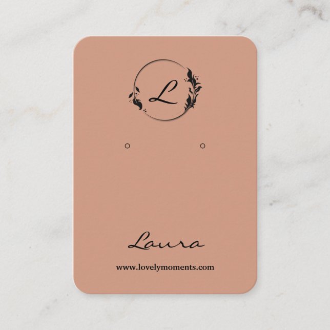 Modern Terracotta Earring Display Card (Front)
