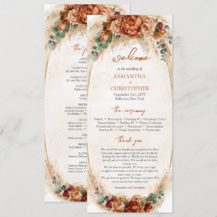 Modern Terracotta flowers burgundy pampas program