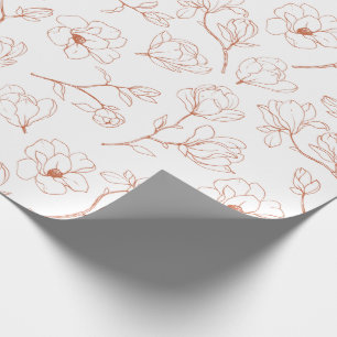 Modern Terracotta Foral Wedding Wrapping Paper