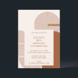 Modern Terracotta Geometric 30th Birthday Party Invitation<br><div class="desc">Celebrate a milestone birthday with a modern geometric invitation in warm terracotta and neutral tones. The clean layout and abstract shapes create a stylish, contemporary look that feels elevated but relaxed—perfect for a 30th birthday party with friends. This birthday invitation works beautifully for dinner parties, cocktail gatherings, or a chic...</div>