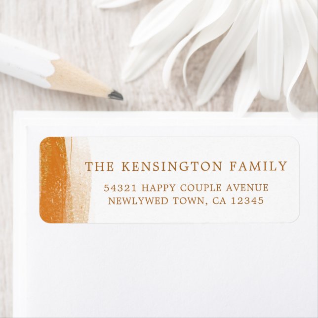 Modern Terracotta Gold Foil Boho Return Address (Insitu)