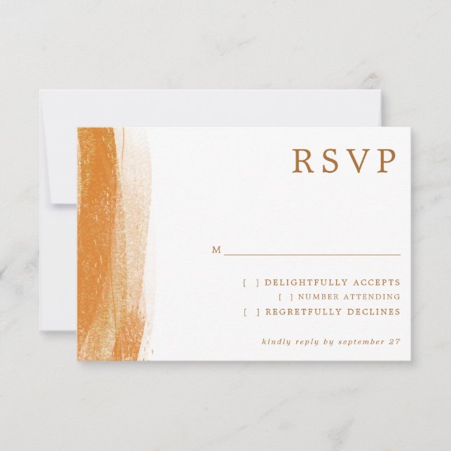 Modern Terracotta Gold Foil Boho Wedding RSVP (Front)