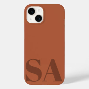 Modern terracotta initial minimal contemporary Case-Mate iPhone 14 case