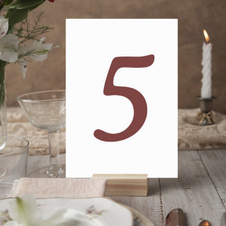 Modern Terracotta Number Table Card
