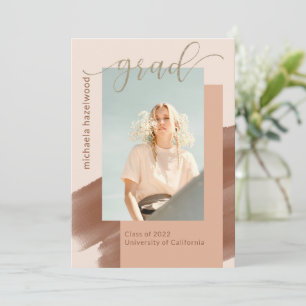 Modern Terracotta Photo Graduation Party  Invitation