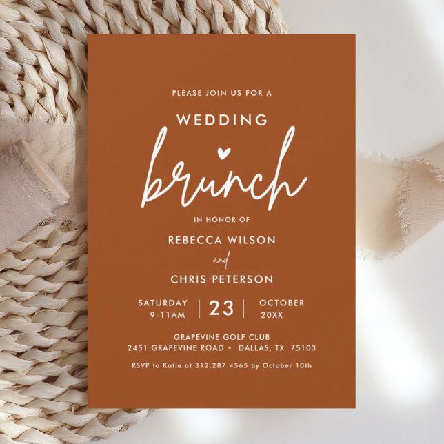 Modern Terracotta Post Wedding Brunch Invitation (Creator Uploaded)