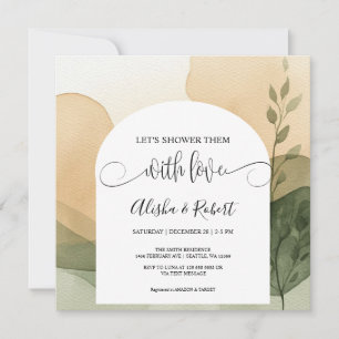 Modern Terracotta & Sage Couples Shower Invitation