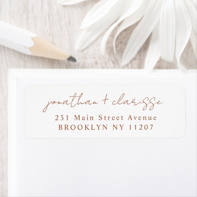 Modern Terracotta Script Chic Couple RSVP Wedding  (Insitu)