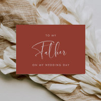 Modern terracotta To my father on my wedding day