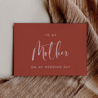 Modern terracotta To my mother on my wedding day