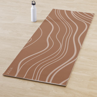 Modern Terracotta Wave Personalized Yoga Mat