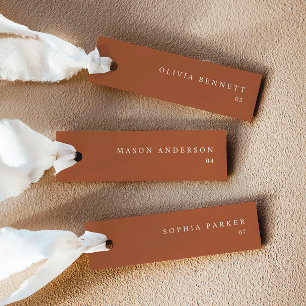 Modern Terracotta Wedding Name Place Cards