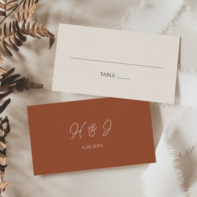 Modern Terracotta Wedding  Place Card (Creator Uploaded)