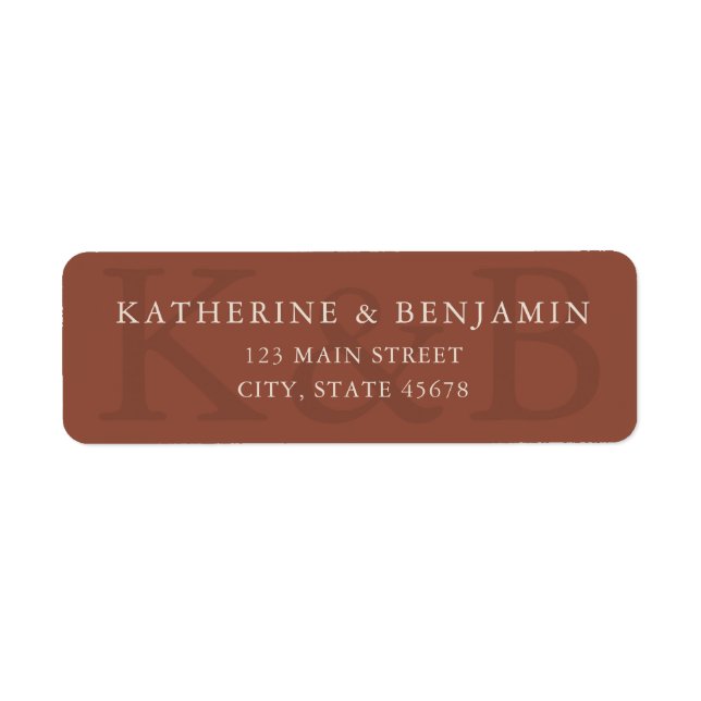 Modern Terracotta Wedding Return Address (Devant)