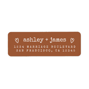 Modern TerraCotta Wedding Return Address