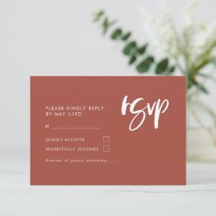 Modern Terracotta wedding RSVP Card