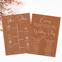Modern Terracotta Wedding Timeline Icons