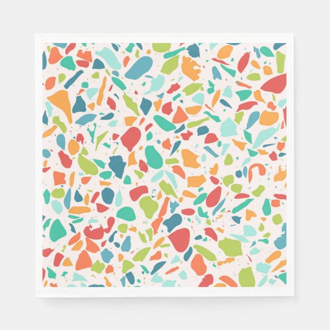 Modern Terrazzo Colourful Architectural Designer Napkin (Front)