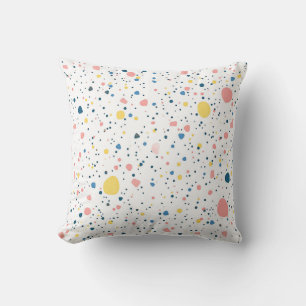 Modern Terrazzo Confetti Dots Pattern Pastel Throw Pillow