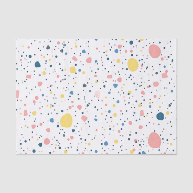 Modern Terrazzo Confetti Dots Pattern Pastel Tissue Paper (Front)