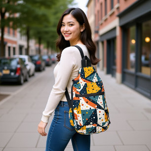 Modern Terrazzo Geometric - Back to School Style Sling Bag