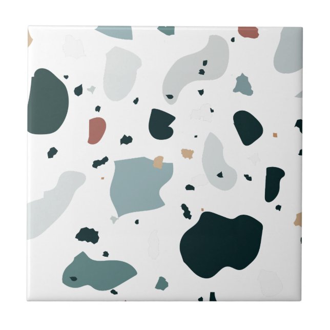Modern Terrazzo Pattern – Abstract Mid Century Sea Tile (Front)