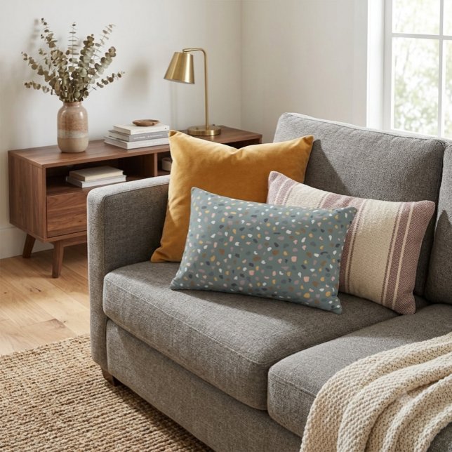 Modern Terrazzo Pattern Soft Neutral Accent Pillow (Creator Uploaded)