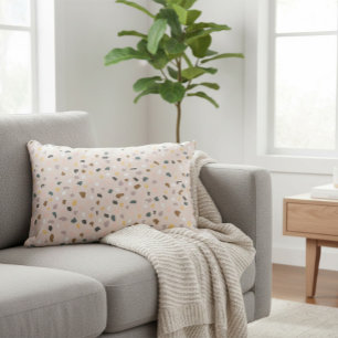 Modern Terrazzo Pattern Soft Neutral Accent Pillow