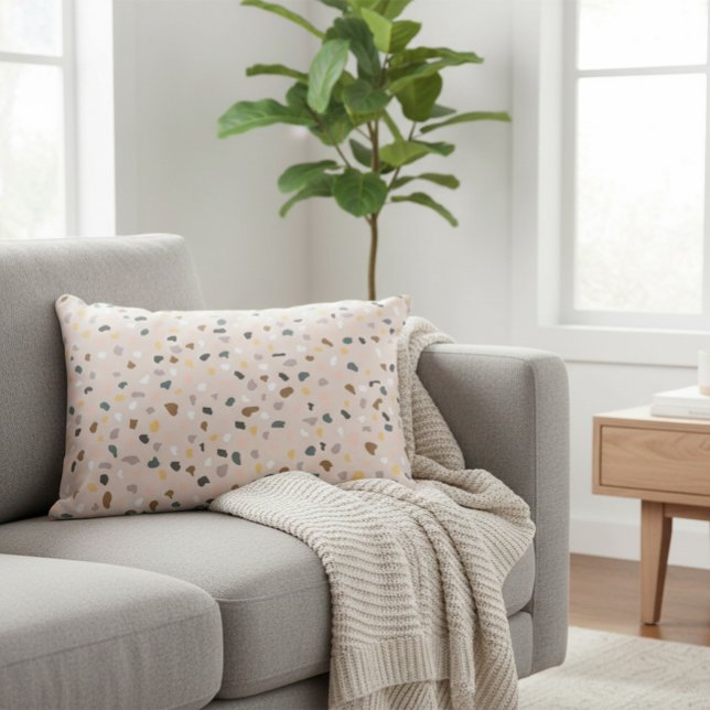 Modern Terrazzo Pattern Soft Neutral Accent Pillow (Creator Uploaded)