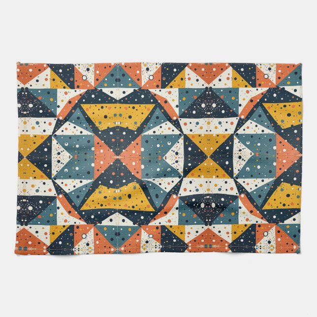 Modern Terrazzo Print Kitchen Towel (Horizontal)