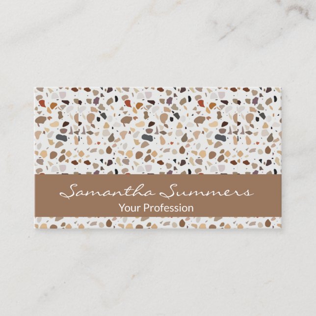 Modern Terrazzo Rock like Pattern Art deco Business Card (Front)