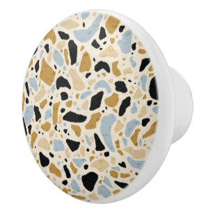Modern Terrazzo Tile Mosaic Pattern Ceramic Knob