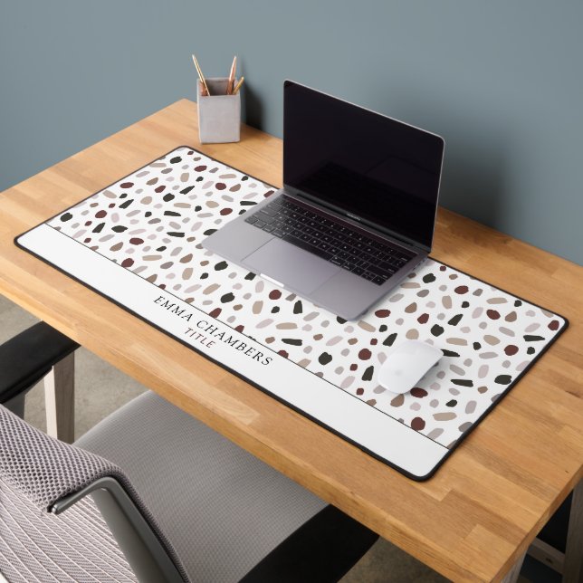 Modern Terrazzo Tile Pattern Personalized Desk Mat (Office 2)