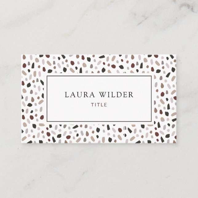 Modern Terrazzo Tile Pattern Professional Business Card (Front)