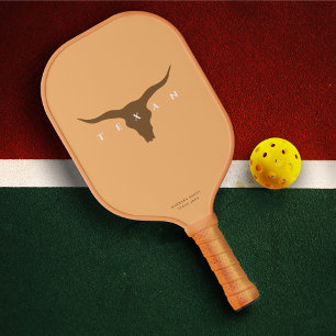 Modern Texas Longhorn Pickleball Team Name Paddle