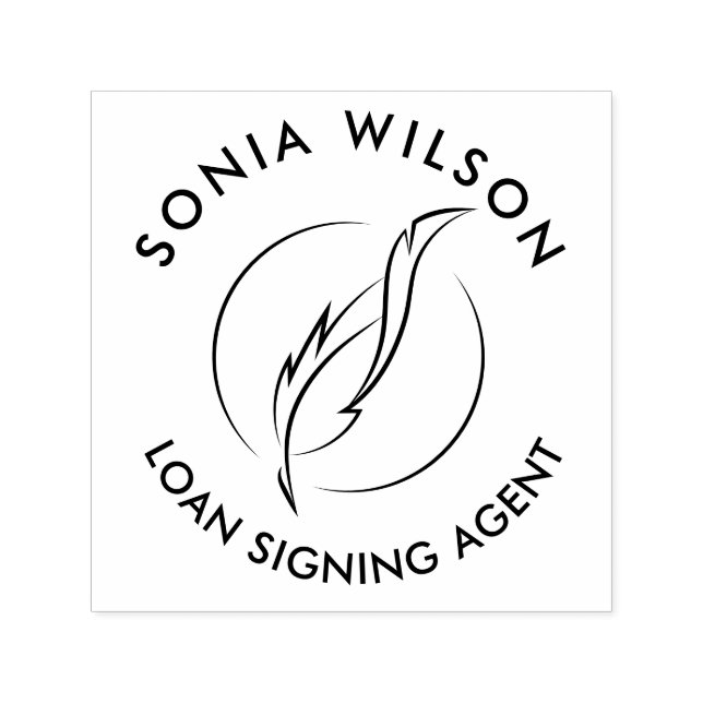 Modern Texas Notary Public Loan Signing Agent Self-inking Stamp (Design)