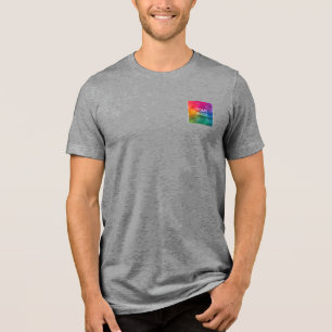 Modern Text Logo Template Grey Mens Double Sided Tri-Blend Shirt