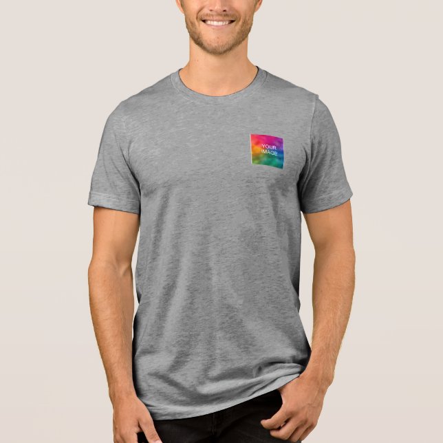 Modern Text Logo Template Grey Mens Double Sided Tri-Blend Shirt (Front)