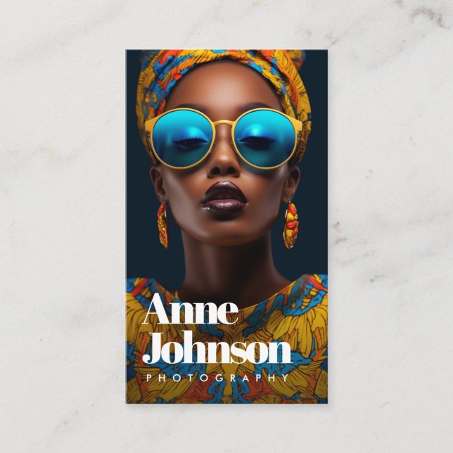 Modern Text Photographer Business Card (Front)