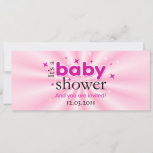 Modern Text Pink Stars Funny Baby Shower Party Invitation