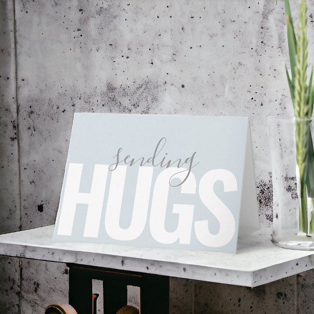 Modern Text Sending Hugs Thinking of You Card (Creator Uploaded)