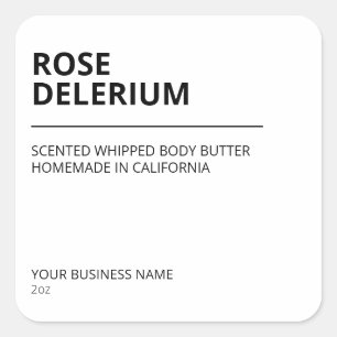 Modern Text White Whipped Body Butter Labels