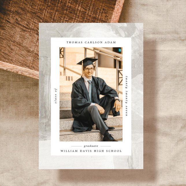 Modern texture frame Elegant Graduation Announcement (Creator Uploaded)