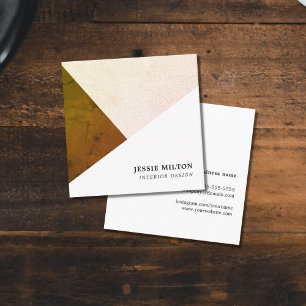 Modern Texture Geometric Interior Designer Square Business Card