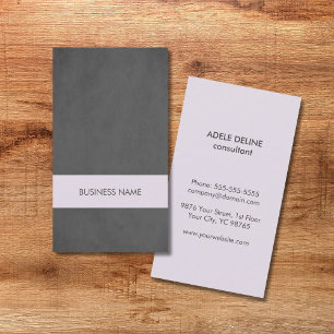 Modern Texture Grey Light Purple Stripe Consultant Business Card